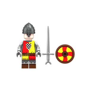 Minifigure Medieval Soldier Man-at-Arms red yellow LEGO Alternative Minifigure Medieval Soldier Man-at-Arms red yellow LEGO Alternative