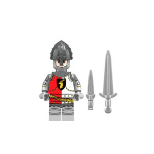 Minifigure Medieval Soldier Man-at-Arms yellow red white LEGO Alternative Minifigure Medieval Soldier Man-at-Arms yellow red white LEGO Alternative