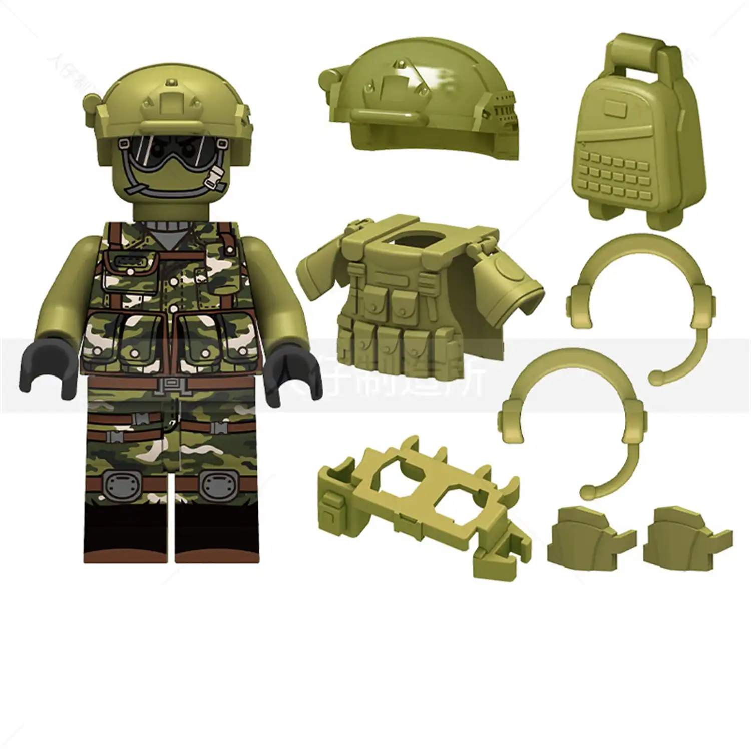 Minifigure - Modern Military Soldier Infantryman military operator and various equipment custom pieces (LEGO Alternative) Minifigure - Modern Military Soldier Infantryman military operator and various equipment custom pieces (LEGO Alternative)
