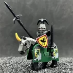 Raven Knight and unicorn warhorse - Custom Printed Brick Block Figure