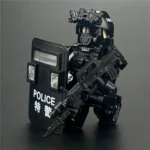 Riot Control Special Police Officer SWAT Special Weapons and Tactics officer - Custom Printed Brick Block Figure