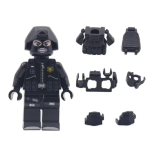 Minifigure - SWAT Special Weapons and Tactics officer black (LEGO Alternative) Minifigure - SWAT Special Weapons and Tactics officer black (LEGO Alternative)