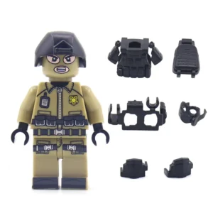Minifigure - SWAT Special Weapons and Tactics officer police special unit black combat helmet (LEGO Alternative) Minifigure - SWAT Special Weapons and Tactics officer police special unit black combat helmet (LEGO Alternative)