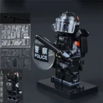 SWAT Special Weapons and Tactics police officer riot control police officer - Custom Printed Brick Block Figure