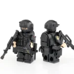 SWAT team officer Lightning Commando Unit with weapon - Custom Printed Brick Block Figure