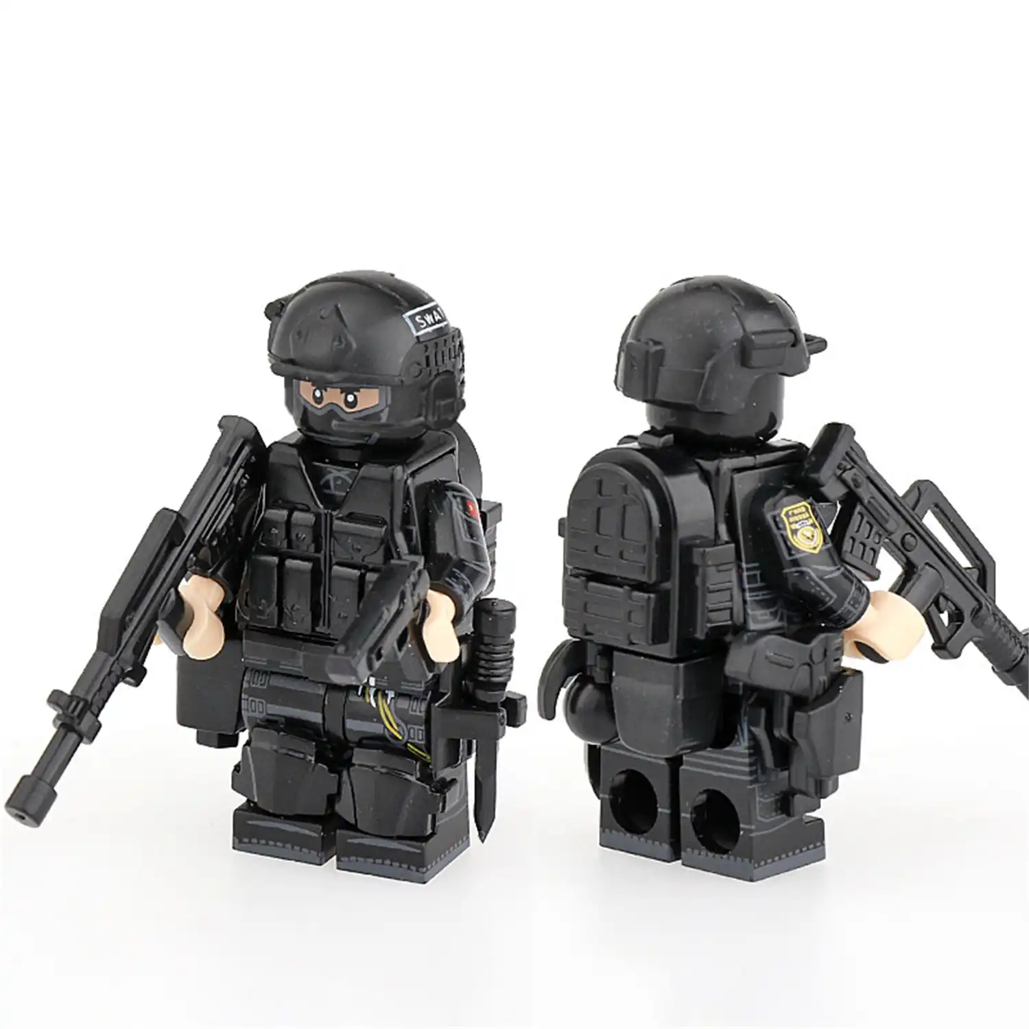 Minifigure - SWAT team officer Lightning Commando Unit with weapon (LEGO Alternative) Minifigure - SWAT team officer Lightning Commando Unit with weapon (LEGO Alternative)