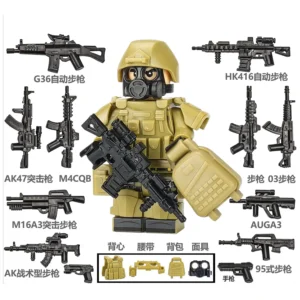 Minifigure - Special Forces Soldier with weapon custom pieces (LEGO Alternative) Minifigure - Special Forces Soldier with weapon custom pieces (LEGO Alternative)
