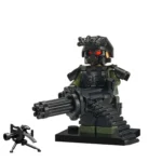 Special Forces operative Heavy Gunner and Gatling style machine gun - Custom Printed Brick Block Figure