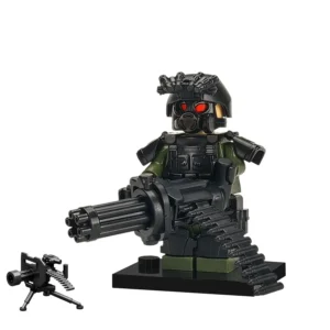 Minifigure - Special Forces operative Heavy Gunner and Gatling style machine gun (LEGO Alternative) 3 Minifigure - Special Forces operative Heavy Gunner and Gatling style machine gun (LEGO Alternative)