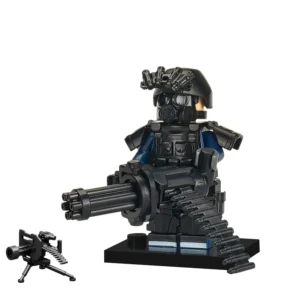 Minifigure - Special Forces operative police special operations unit and Gatling style machine gun (LEGO Alternative) Minifigure - Special Forces operative police special operations unit and Gatling style machine gun (LEGO Alternative)