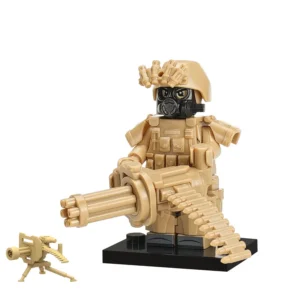 Minifigure - Special Forces soldier Heavy Gunner and Gatling style machine gun (LEGO Alternative) Minifigure - Special Forces soldier Heavy Gunner and Gatling style machine gun (LEGO Alternative)