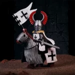 a Teutonic Knight on warhorse - Custom Printed Brick Block Figure