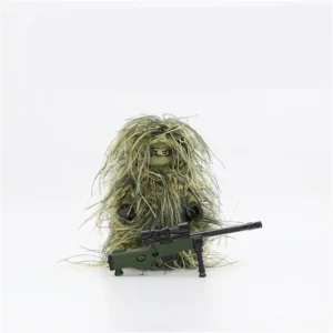 Minifigure - all terrain sniper equipped with a green AWM sniper rifle and a ghillie suit (LEGO Alternative) Minifigure - all terrain sniper equipped with a green AWM sniper rifle and a ghillie suit (LEGO Alternative)