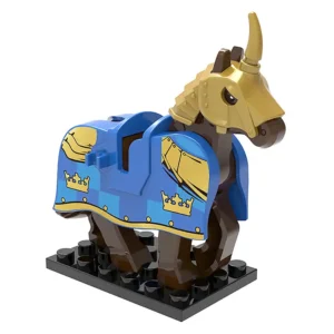 Minifigure barded warhorse unicorn blue brown LEGO Alternative Minifigure barded warhorse unicorn blue brown LEGO Alternative