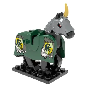 Minifigure barded warhorse unicorn green LEGO Alternative Minifigure barded warhorse unicorn green LEGO Alternative