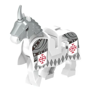 Minifigure barded warhorse unicorn white LEGO Alternative Minifigure barded warhorse unicorn white LEGO Alternative