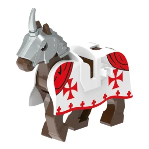 Minifigure barded warhorse unicorn white red LEGO Alternative Minifigure barded warhorse unicorn white red LEGO Alternative