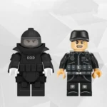 bomb disposal expert wearing a beige EOD Explosive Ordnance Disposal bomb sapper suit black color - Custom Printed Brick Block Figure