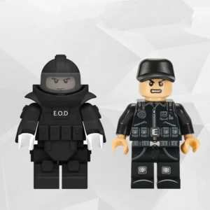 Minifigure - bomb disposal expert wearing a beige EOD Explosive Ordnance Disposal bomb sapper suit black color (LEGO Alternative) Minifigure - bomb disposal expert wearing a beige EOD Explosive Ordnance Disposal bomb sapper suit black color (LEGO Alternative)