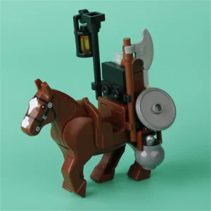 Minifigure brown horse equipped as a transport horse LEGO Alternative Minifigure brown horse equipped as a transport horse LEGO Alternative