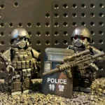 heavily armored police special police officers SWAT - Custom Printed Brick Block Figure