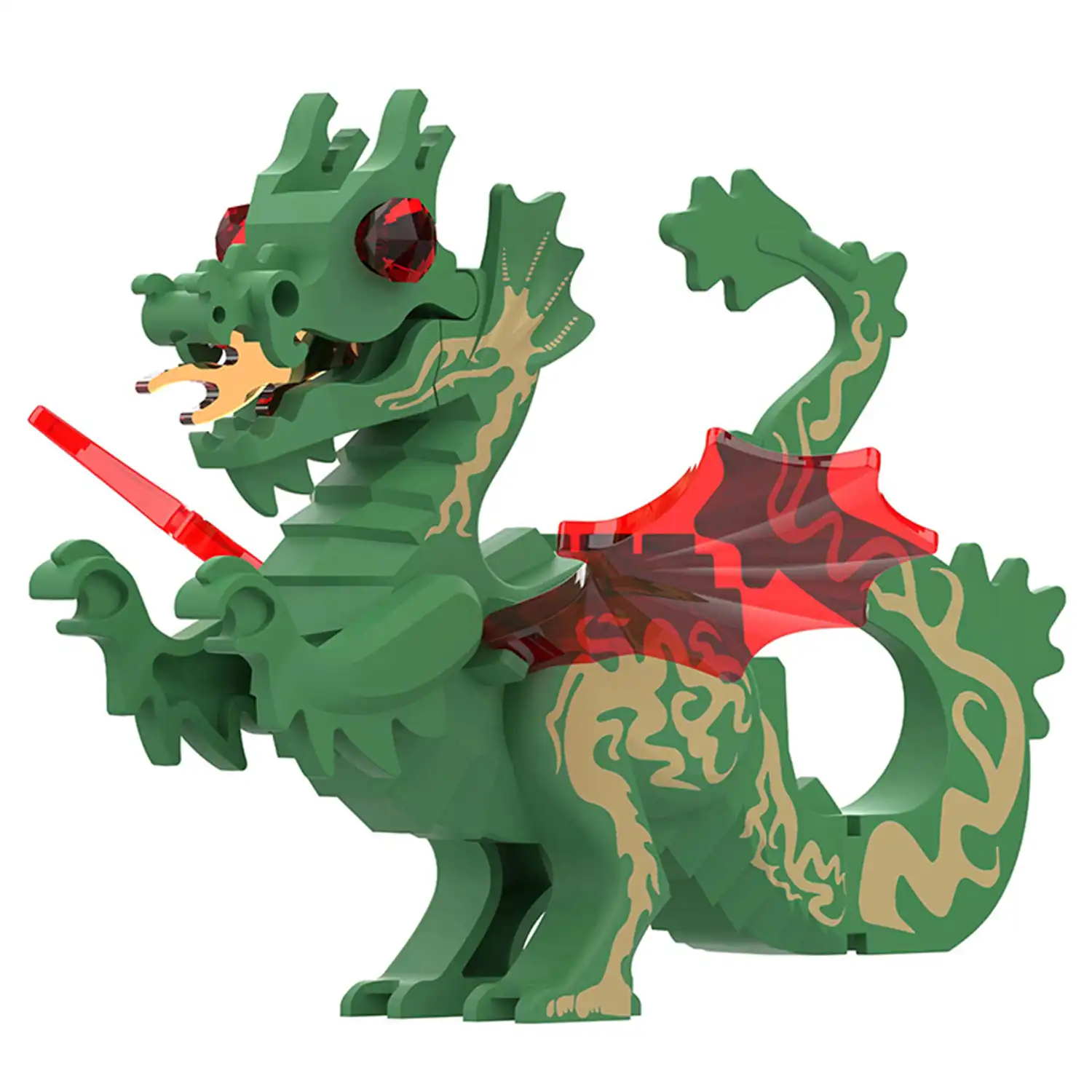 Minifigure medieval Great dragon green LEGO Alternative Minifigure medieval Great dragon green LEGO Alternative