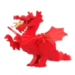 medieval dragon red - Custom Printed Brick Block Figure