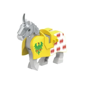Minifigure warhorse for medieval knight yellow white LEGO Alternative Minifigure warhorse for medieval knight yellow white LEGO Alternative