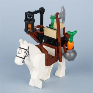 Minifigure white horse heavily laden with various supplies and equipment LEGO Alternative Minifigure white horse heavily laden with various supplies and equipment LEGO Alternative