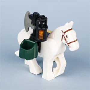 Minifigure white horse outfitted with a pack for carrying supplies LEGO Alternative Minifigure white horse outfitted with a pack for carrying supplies LEGO Alternative