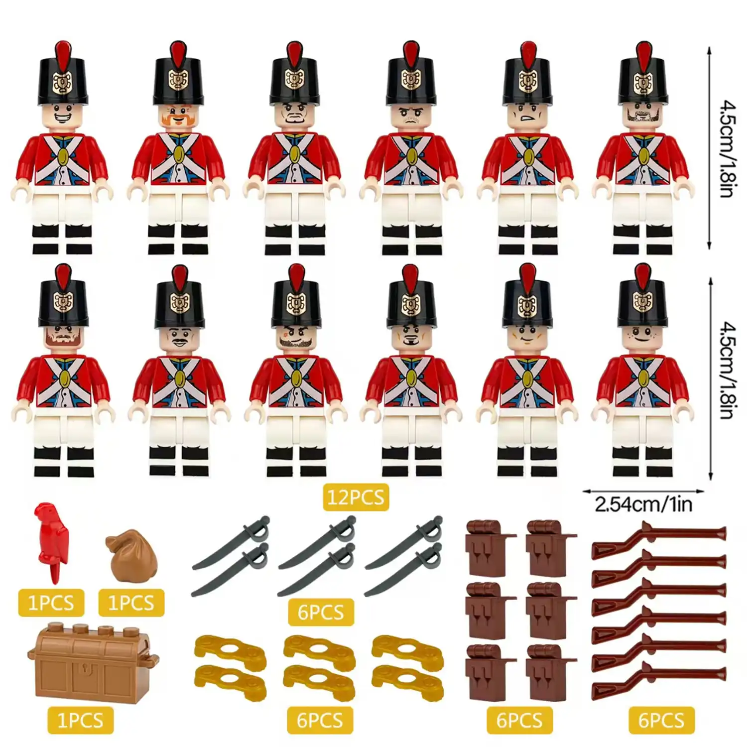 Minifigure – British Napoleonic-era style soldiers and custom piece (LEGO Alternative) Minifigure – British Napoleonic-era style soldiers and custom piece (LEGO Alternative)