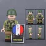 Free French soldier from World War II - Custom Printed Brick Block Figure