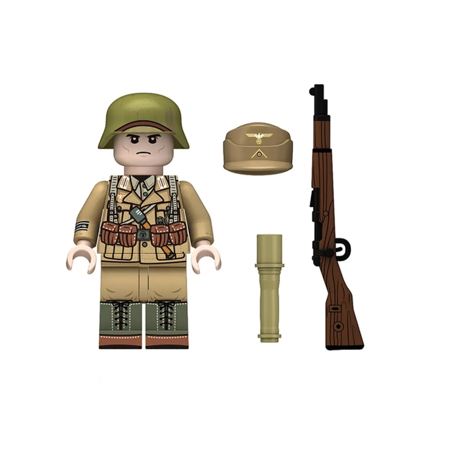 Minifigure – German Afrika Korps (DAK) NCO or senior rifleman North African Campaign of World War II (LEGO Compatible) Minifigure – German Afrika Korps (DAK) NCO or senior rifleman North African Campaign of World War II (LEGO Compatible)