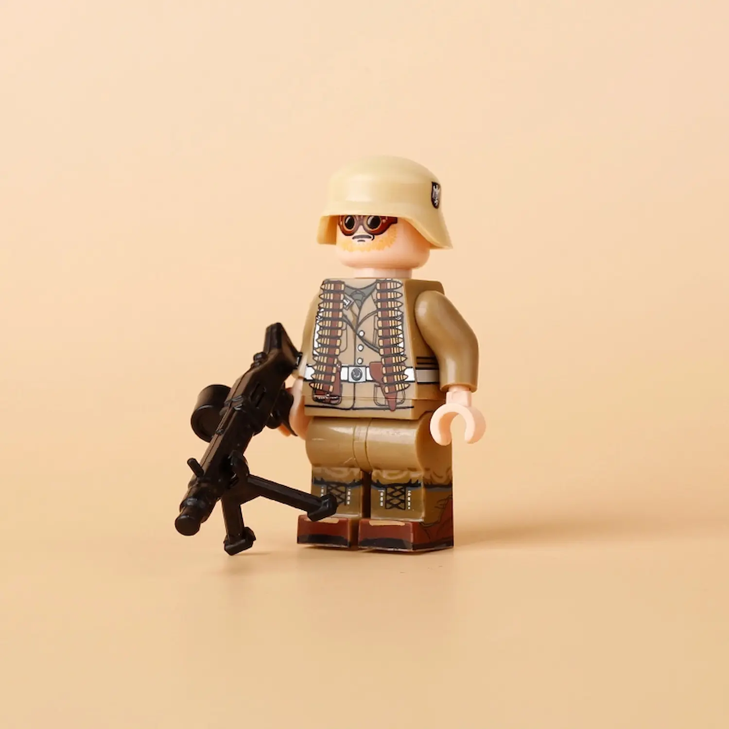 Minifigure – German Afrika Korps Machine Gunner World War II WWII (LEGO Compatible)