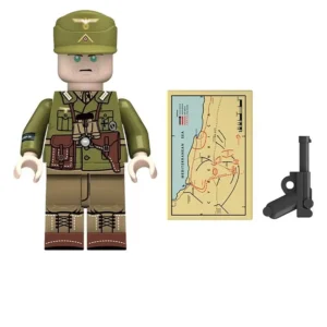Minifigure – German Afrika Korps soldier officer with Luger P08 pistol from World War II (LEGO Alternative) Minifigure – German Afrika Korps soldier officer with Luger P08 pistol from World War II (LEGO Alternative)