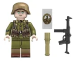 German Afrika Korps soldier with MP40 submachine gun from World War II - Custom Printed Brick Block Figure