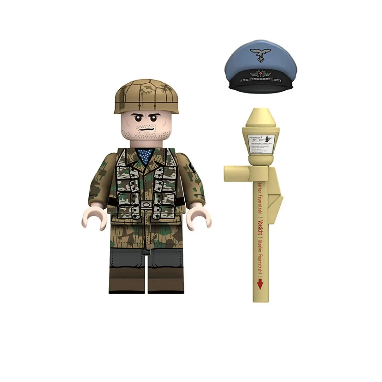 Minifigure – German Fallschirmjäger paratrooper soldier specialized Luftwaffe unit World War II (LEGO Alternative)