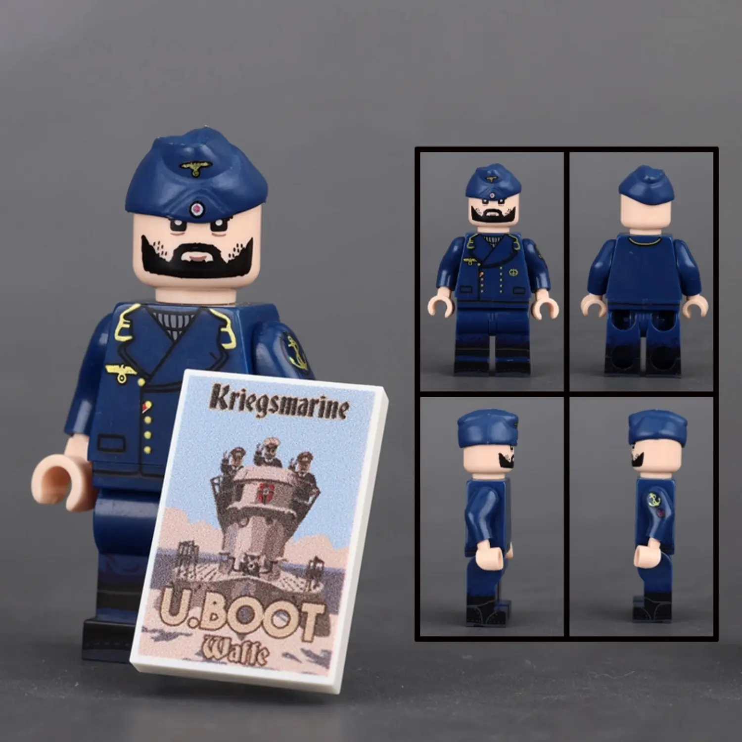 Minifigure – German U-boat Corporal, a junior Non-Commissioned Officer (NCO) in the Kriegsmarine (German Navy) during World War II (LEGO Compatible)