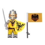 Holy Roman Knight and a matching flag - Custom Printed Brick Block Figure