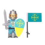 Jerusalem Knight and a matching flag - Custom Printed Brick Block Figure