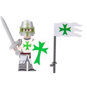 Minifigure – Knight of Saint Lazarus and a matching flag (LEGO Alternative) Minifigure – Knight of Saint Lazarus and a matching flag (LEGO Alternative)
