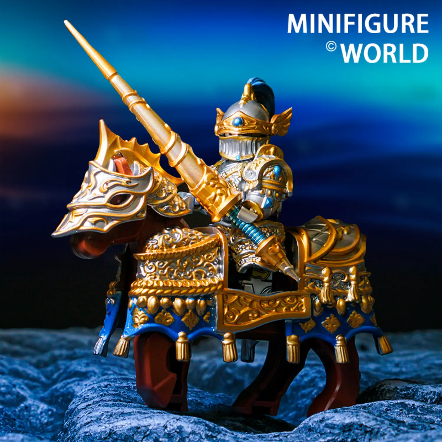 Minifigure – Knight of the Round Table Lancelot and warhorse (LEGO Alternative) 3 Minifigure – Knight of the Round Table Lancelot and warhorse (LEGO Alternative)