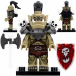 Orc Warrior Raider with axe and shield - Custom Printed Brick Block Figure