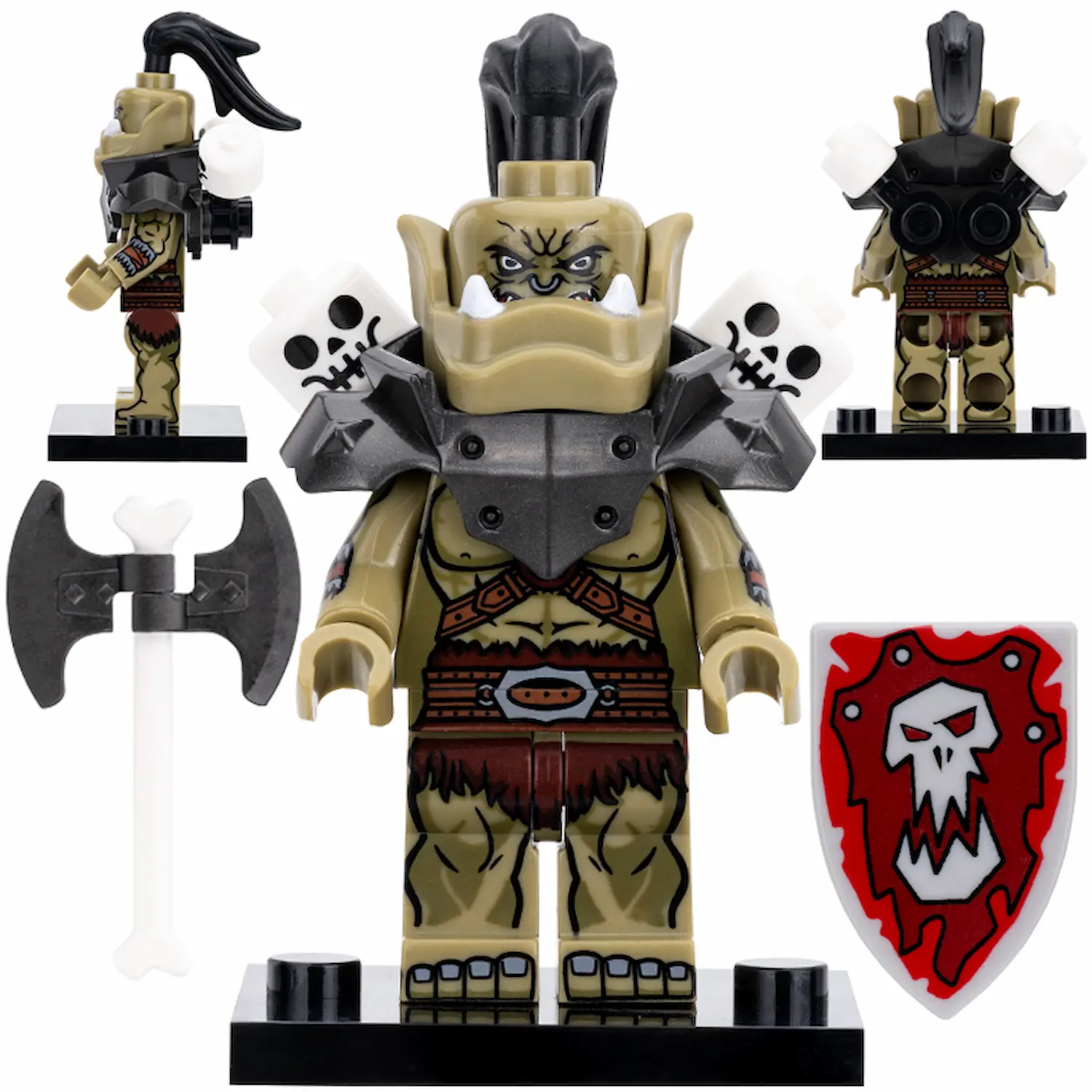 Minifigure – Orc Warrior Raider with axe and shield (LEGO Alternative) Minifigure – Orc Warrior Raider with axe and shield (LEGO Alternative)