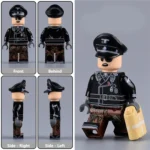 SS Captain Hauptsturmführer Waffen SS Panzer crewman (tank) Division World War II - Custom Printed Brick Block Figure