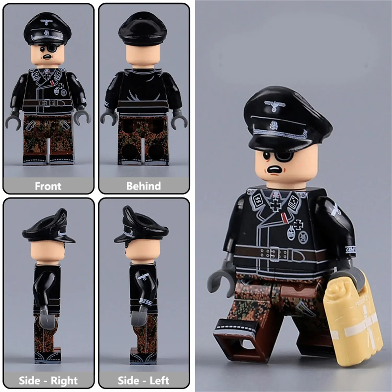 Minifigure – SS Captain Hauptsturmführer Waffen SS Panzer crewman (tank) Division World War II (LEGO Alternative) Minifigure – SS Captain Hauptsturmführer Waffen SS Panzer crewman (tank) Division World War II (LEGO Alternative)
