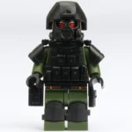 Special Forces Soldier SWAT counter terrorism unit black green - Custom Printed Brick Block Figure