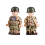 United States Army Ranger Soldier equipped for the initial assault phases of the D-Day invasion World War II era - Custom Printed Brick Block Figure