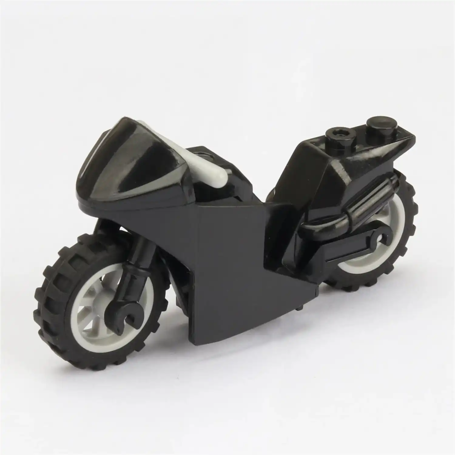 Minifigure – black racing style motorcycle (LEGO Alternative)