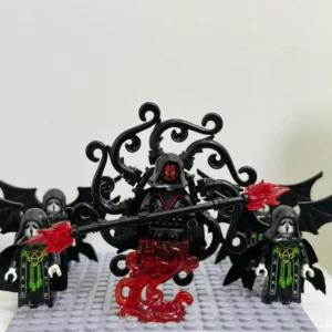 Minifigure – dark lord evil sorcerer king Abyssal Chakravartin Red and 4 acolytes cultists guardians (LEGO Alternative) Minifigure – dark lord evil sorcerer king Abyssal Chakravartin Red and 4 acolytes cultists guardians (LEGO Alternative)